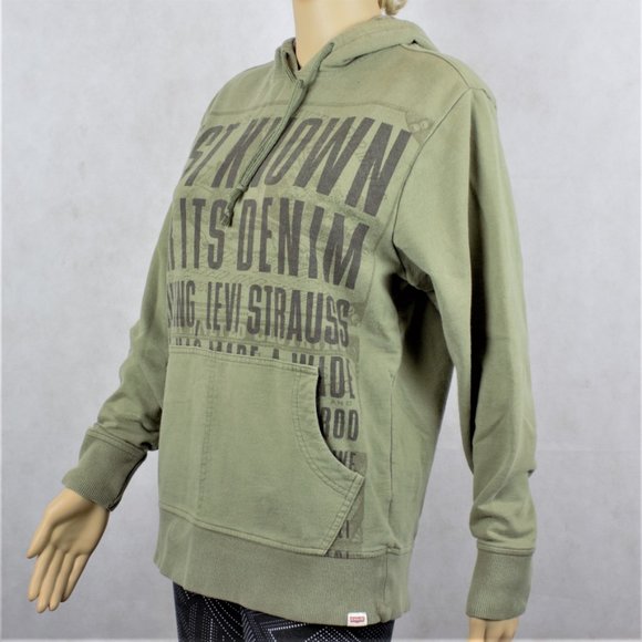 Levis 501 Green Pullover Uni-sex Hoodie Junior - Picture 5 of 12